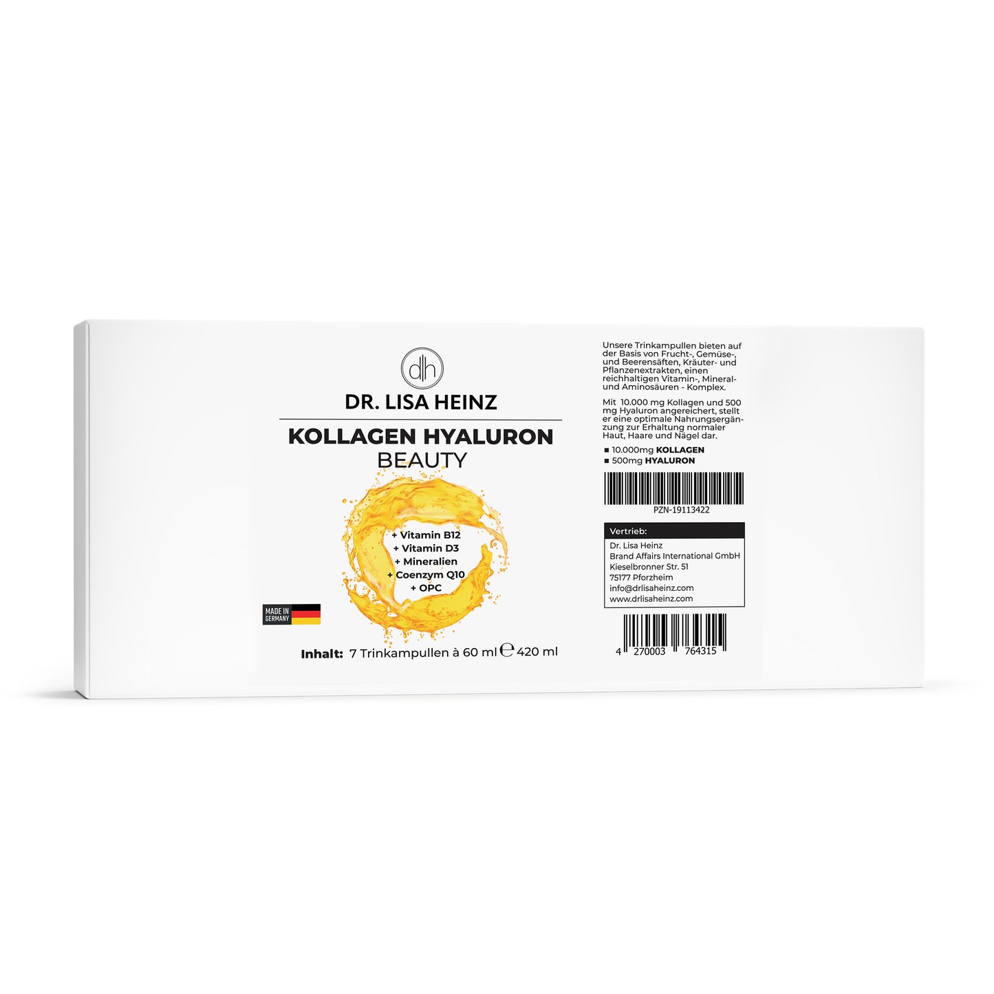 Kollagen Hyaluron Beauty Trinkampullen Dr. Lisa Heinz 7 Trinkampullen
